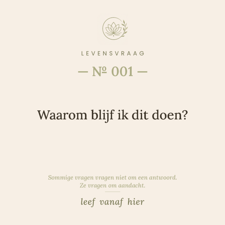 Waarom blijf ik dit doen?